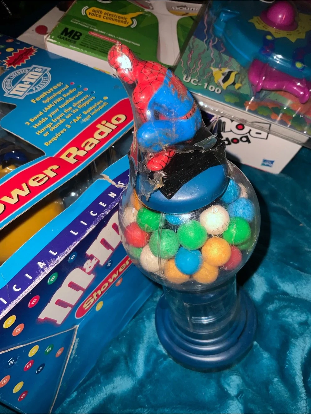 Vintage Red & Blue Spider-Man Gumball Toy Dispenser - Kids Toy 2004